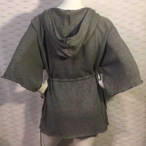 Anthro Sparrow Grey Sweater with Zipper Hoodie S - Picture 3 of 9